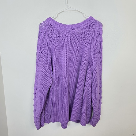 Lane Bryant Purple Cable Knit Cutesy Valentine Feminine Sweater Size 26 - Picture 7 of 8
